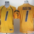 Men West Virginia Mountaineers 1 Tavon Austin Yellow College Football Stitched Jersey