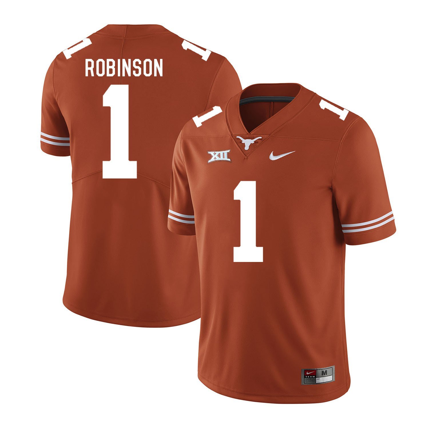 NCAA Men's Texas Longhorns #1 Keenan Robinson college football Orange Stitched Jersey