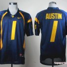 Men West Virginia Mountaineers 1 Tavon Austin Blue College Football Stitched Jersey