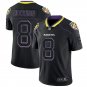 Men's Ravens #8 Lamar Jackson Lights Out Black LT Stitched Jersey