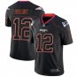 Men's Patriots #12 Tom Brady Lights Out Black LT Stitched Jersey