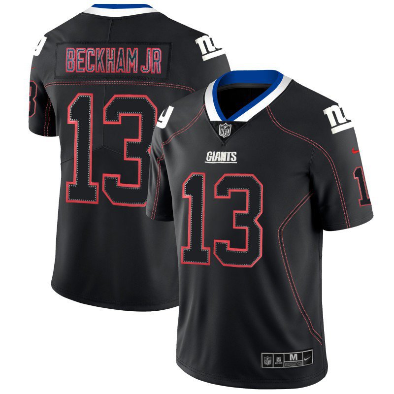 Men's Giants #13 Odell Beckham Jr Lights Out Black LT Stitched Jersey