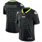 Men's Packers #12 Aaron Rodgers Lights Out Black LT Stitched Jersey