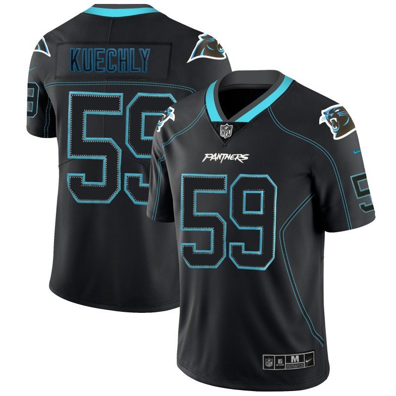 Men's Panthers #59 Luke Kuechly Lights Out Black LT Stitched Jersey
