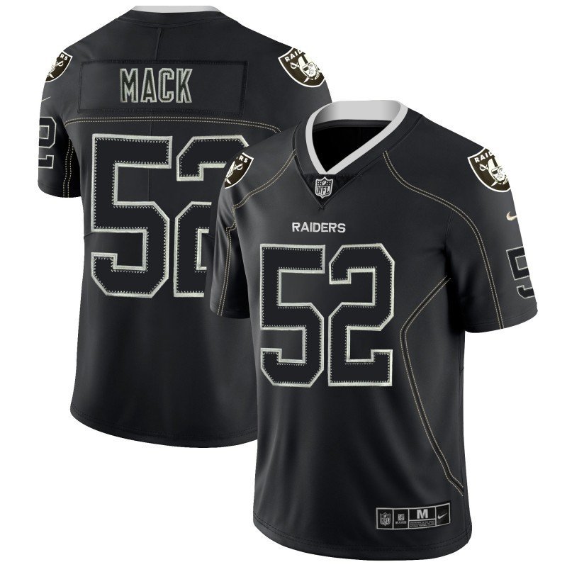 Men's Raiders #52 Khalil Mack Lights Out Black LT Stitched Jersey