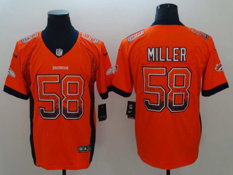 Men's Broncos #58 Von Miller Limited Orange Drift Fashion Stitched Jersey