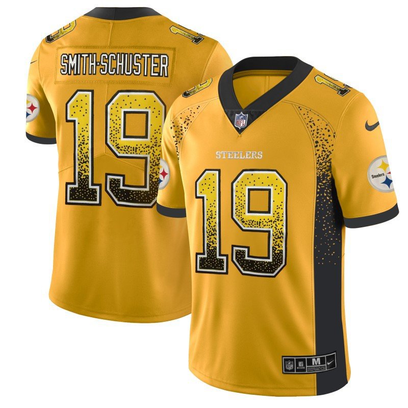 Men's Steelers #19 JuJu Smith-Schuster Limited Yellow Drift Fashion Stitched Jersey