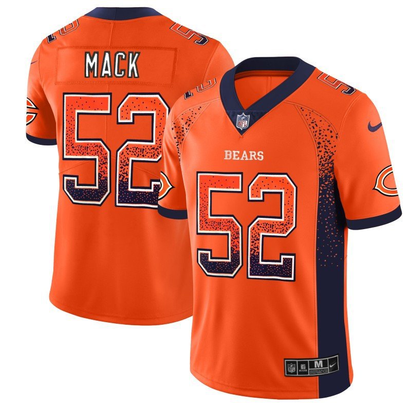 Men's Bears 52 Khalil Mack Limited Orange Drift Fashion Stitched Jersey