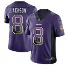 Men's Ravens 8 Lamar Jackson Limited Purple Drift Fashion Stitched Jersey