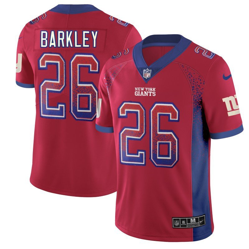 Men's Giants #26 Saquon Barkley Limited Red Drift Fashion Stitched Jersey