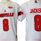 Men's Louisville Cardinals #8 Lamar Jackson White Stitched Jersey