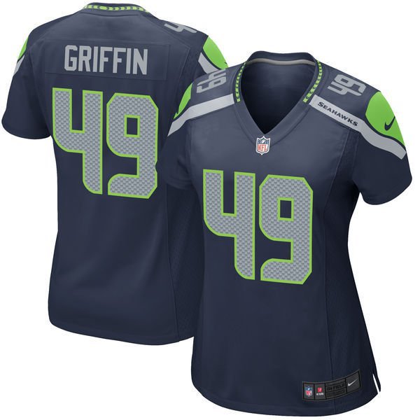 Women's Seattle Seahawks 49 Shaquem Griffin Game Blue Stitched Jersey