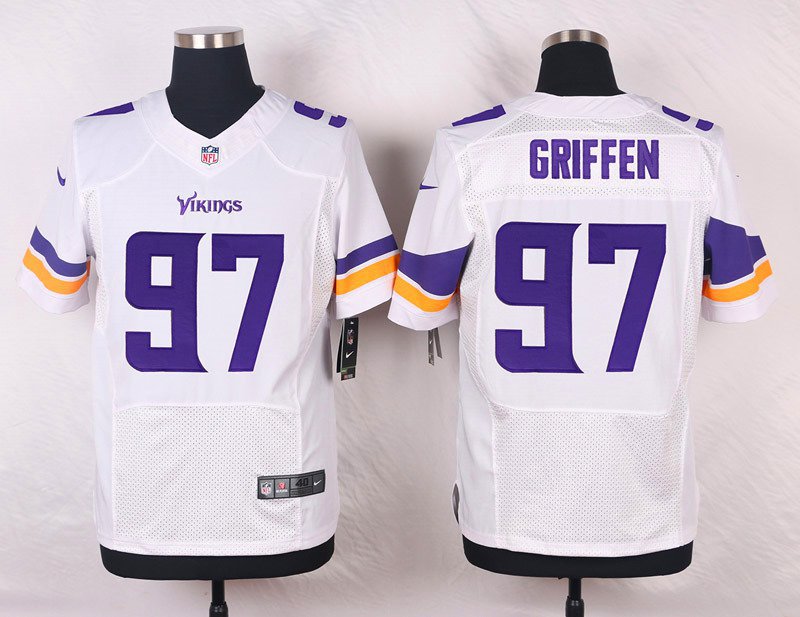 Men's Minnesota Vikings 97 Everson Griffen Elite White Stitched Jersey