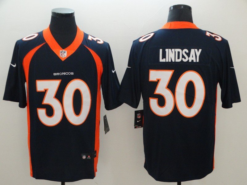 Men's Denver Broncos #30 Phillip Lindsay Limited Navy Blue Stitched Jersey