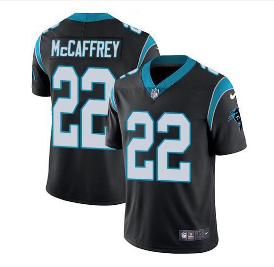 Men's Carolina Panthers 22 Christian McCaffrey Limited Black Stitched Jersey