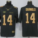 Men's York Jets 14 Sam Darnold Brown gilt character Stitched Jersey