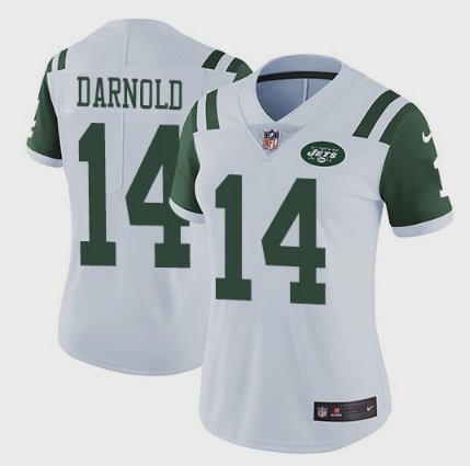 Women's York Jets 14 Sam Darnold White Stitched Jersey