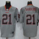 Men's 49ers #21 Deion Sanders Elite Gray Shadow Stitched Jersey