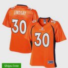 Women's Denver Broncos #30 Phillip Lindsay Orange Stitched Jersey