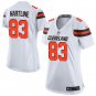 Women's Cleveland Browns 83# Brian Hartline Game White Stitched Jersey