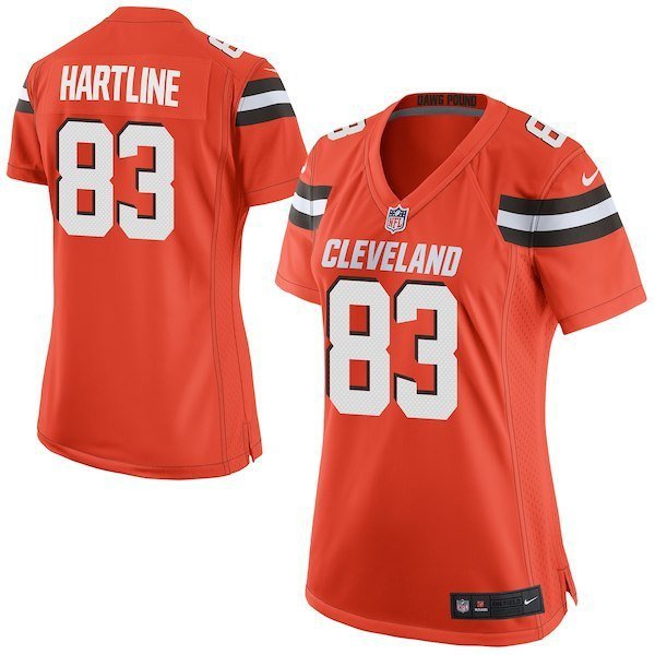 Women's Cleveland Browns 83# Brian Hartline Game Orange Stitched Jersey