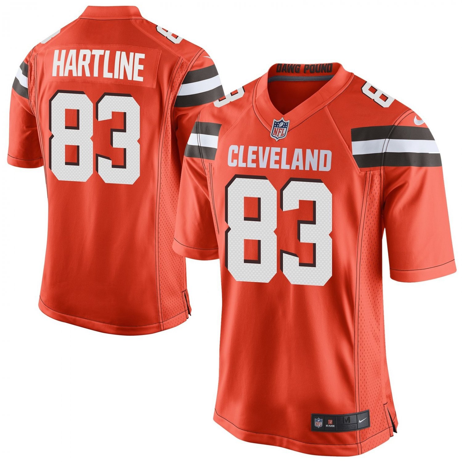 Men's Cleveland Browns 83# Brian Hartline Game Orange Stitched Jersey