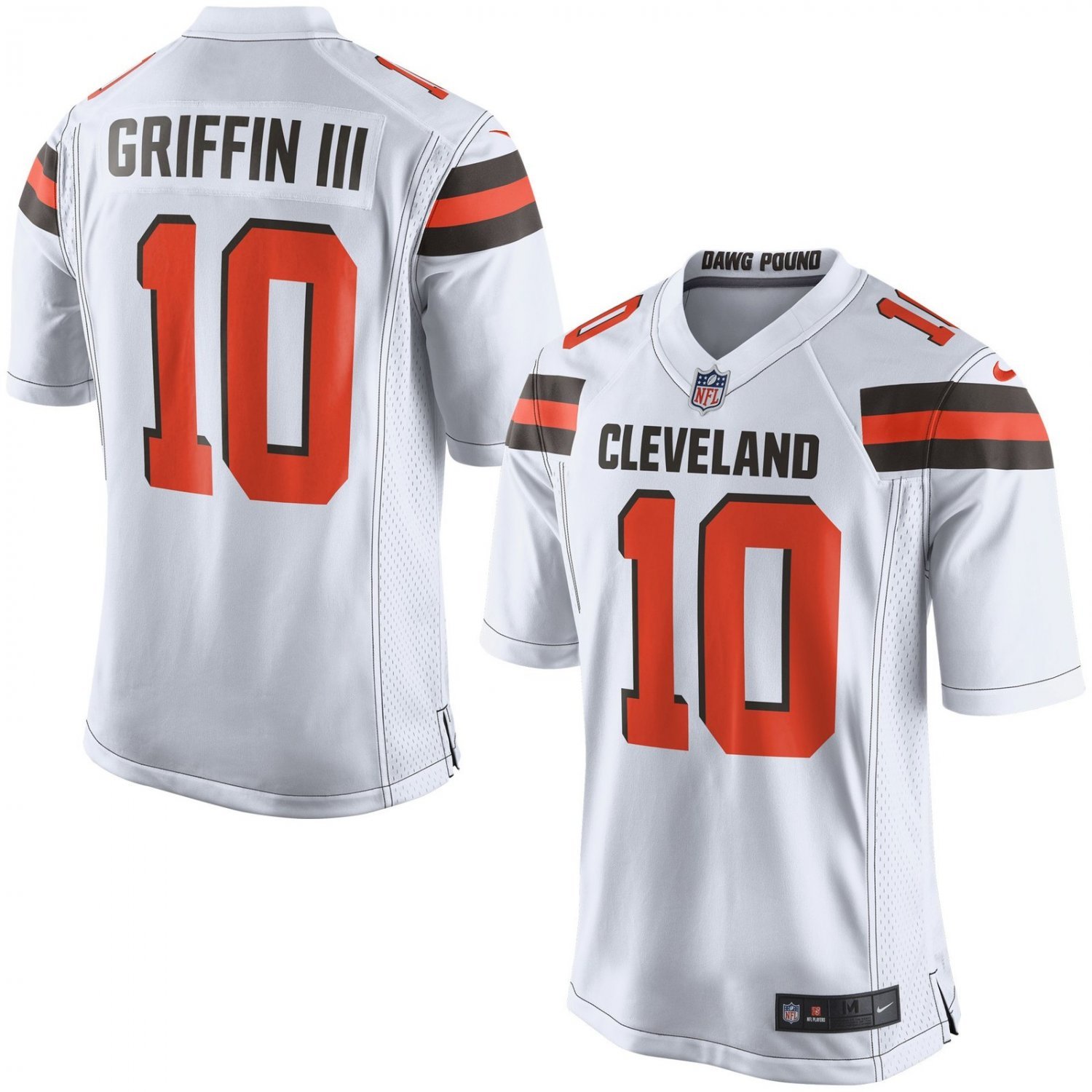 Men's Cleveland Browns 10# Robert Griffin III Game White Stitched Jersey