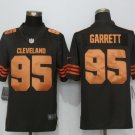 Men's Cleveland Browns 95# Myles Garrett Brown Rush Stitched Jersey