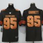 Men's Cleveland Browns 95# Myles Garrett Brown Rush Stitched Jersey