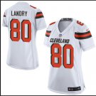 Women's Cleveland Browns 80# Jarvis Landry Game White Stitched Jersey