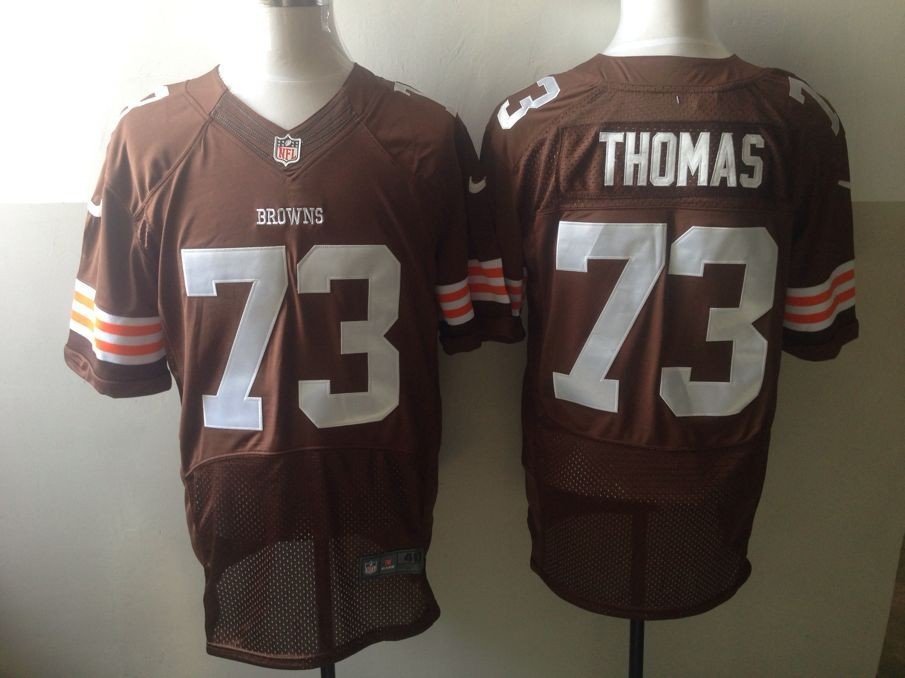 Men's Cleveland Browns #73 Joe Thomas Elite Brown Stitched Jersey