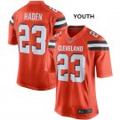 Youth Cleveland Browns 23# Joe Haden Game Orange Stitched Jersey