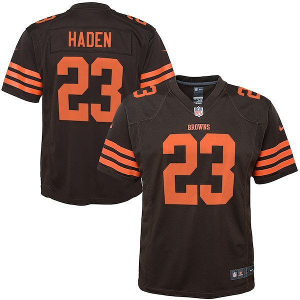 Youth Cleveland Browns #23 Joe Haden Brown Stitched Jersey