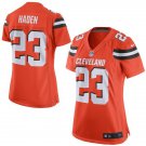 Women's Cleveland Browns #23 Joe Haden Game Orange Stitched Jersey