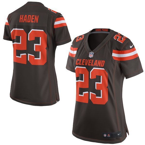 Women's Cleveland Browns #23 Joe Haden Game Brown Stitched Jersey