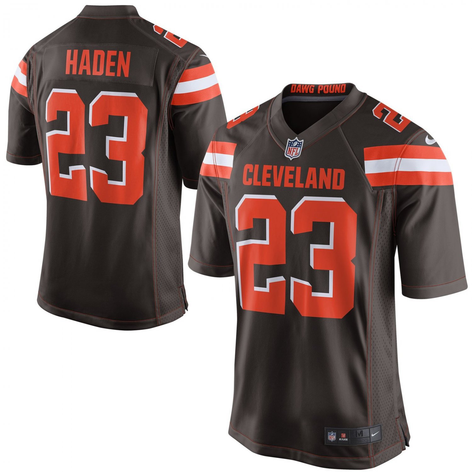 Men's Cleveland Browns #23 Joe Haden Game Brown Stitched Jersey