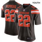 Youth Cleveland Browns 22# Jabrill Peppers Brown Stitched Jersey