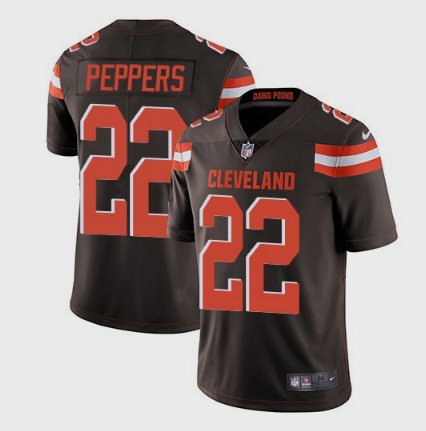 Men's Cleveland Browns #22 Jabrill Peppers Limited Brown Stitched Jersey