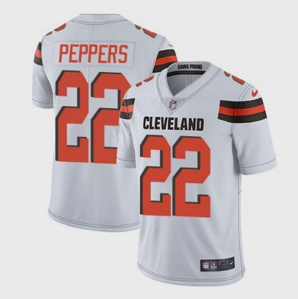Men's Cleveland Browns #22 Jabrill Peppers Limited White Stitched Jersey