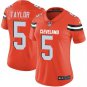 Women's Cleveland Browns 5# Tyrod Taylor Limited Orange Stitched Jersey