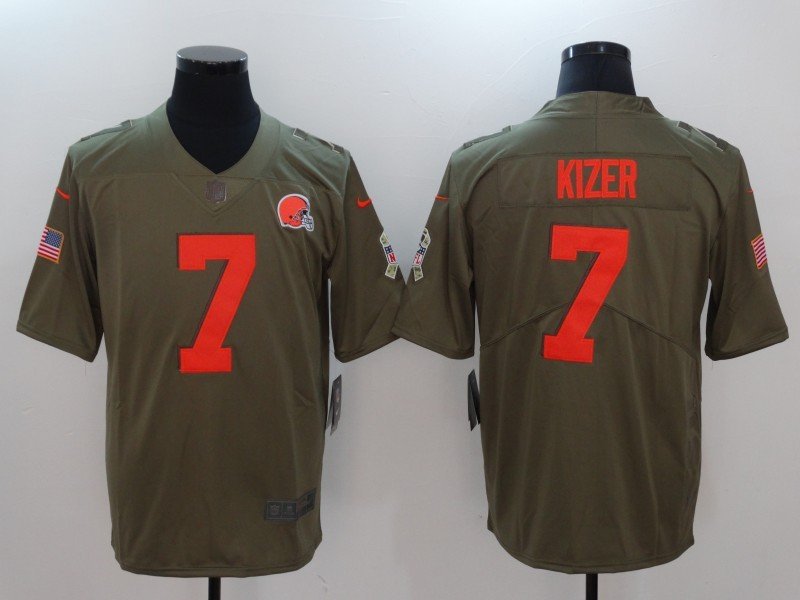 Men's Cleveland Browns 7# DeShone Kizer salute to service Stitched Jersey