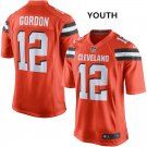 Youth Cleveland Browns 12# Josh Gordon Orange Stitched Jersey