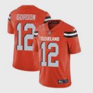 Men's Cleveland Browns 12# Josh Gordon Limited Orange Stitched Jersey