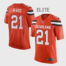 Men's Cleveland Browns 21# Denzel Ward Elite Orange Stitched Jersey