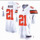 Men's Cleveland Browns 21# Denzel Ward Game White Stitched Jersey
