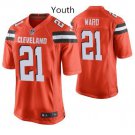 Youth Cleveland Browns 21# Denzel Ward Orange Stitched Jersey
