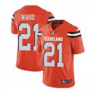 Men's Cleveland Browns 21# Denzel Ward Limited Orange Stitched Jersey