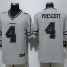 Men's Dallas cowboys #4 Dak Prescott Game Gray Stitched Jersey