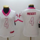 Women's Dallas Cowboys #4 Dak Prescott White Pink Stitched Jersey