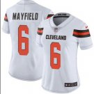 Women's Cleveland Browns 6# Baker Mayfield Limited White Stitched Jersey